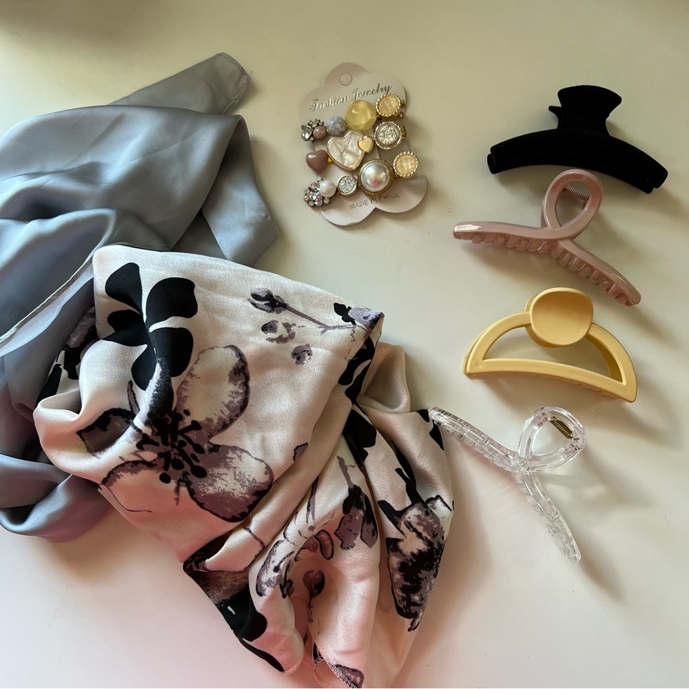 Hair Accessory Bundle Clips Bandana Scarf SHEIN